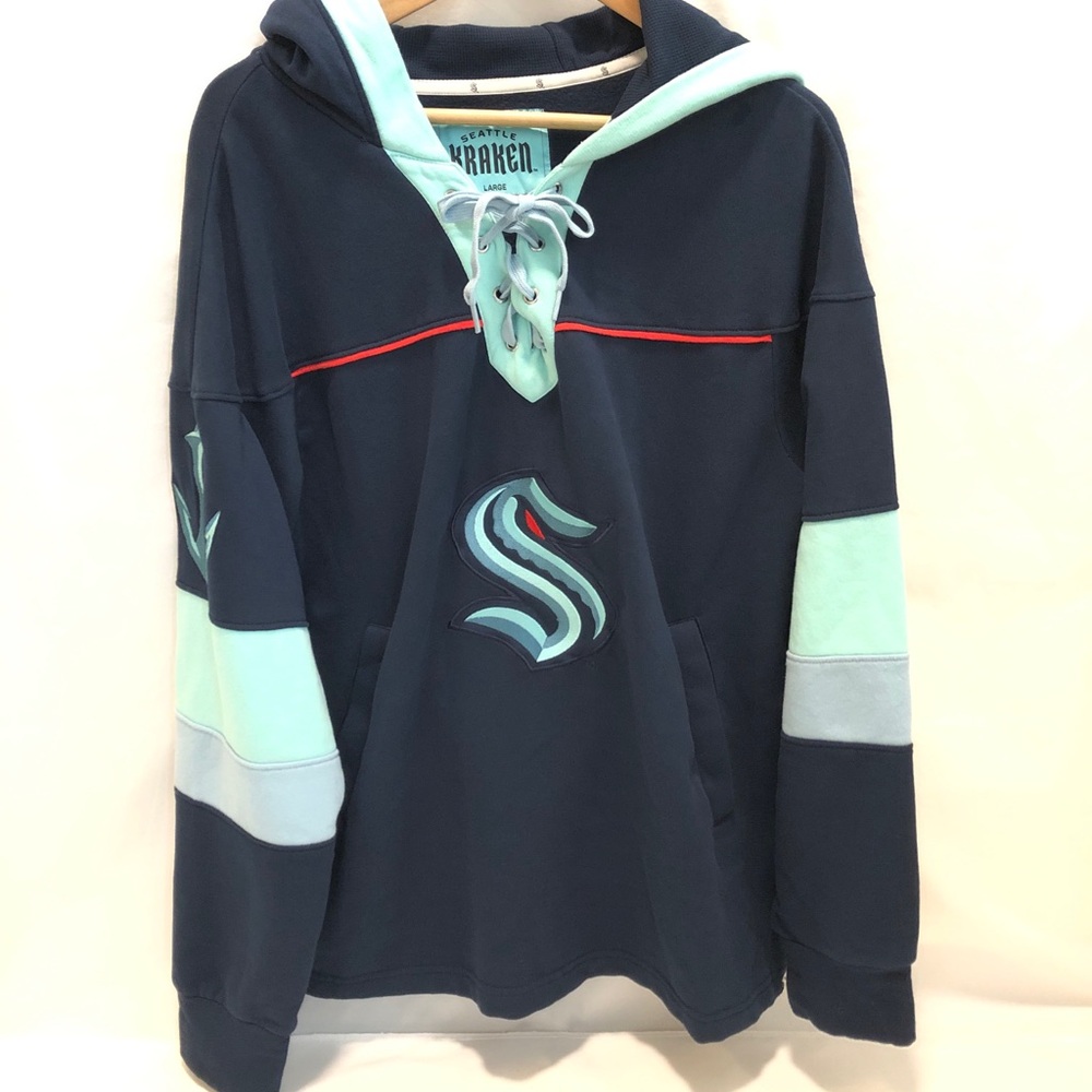 Seattle Kraken Hockey Lace-Up Hooded Pullover Hoodie
